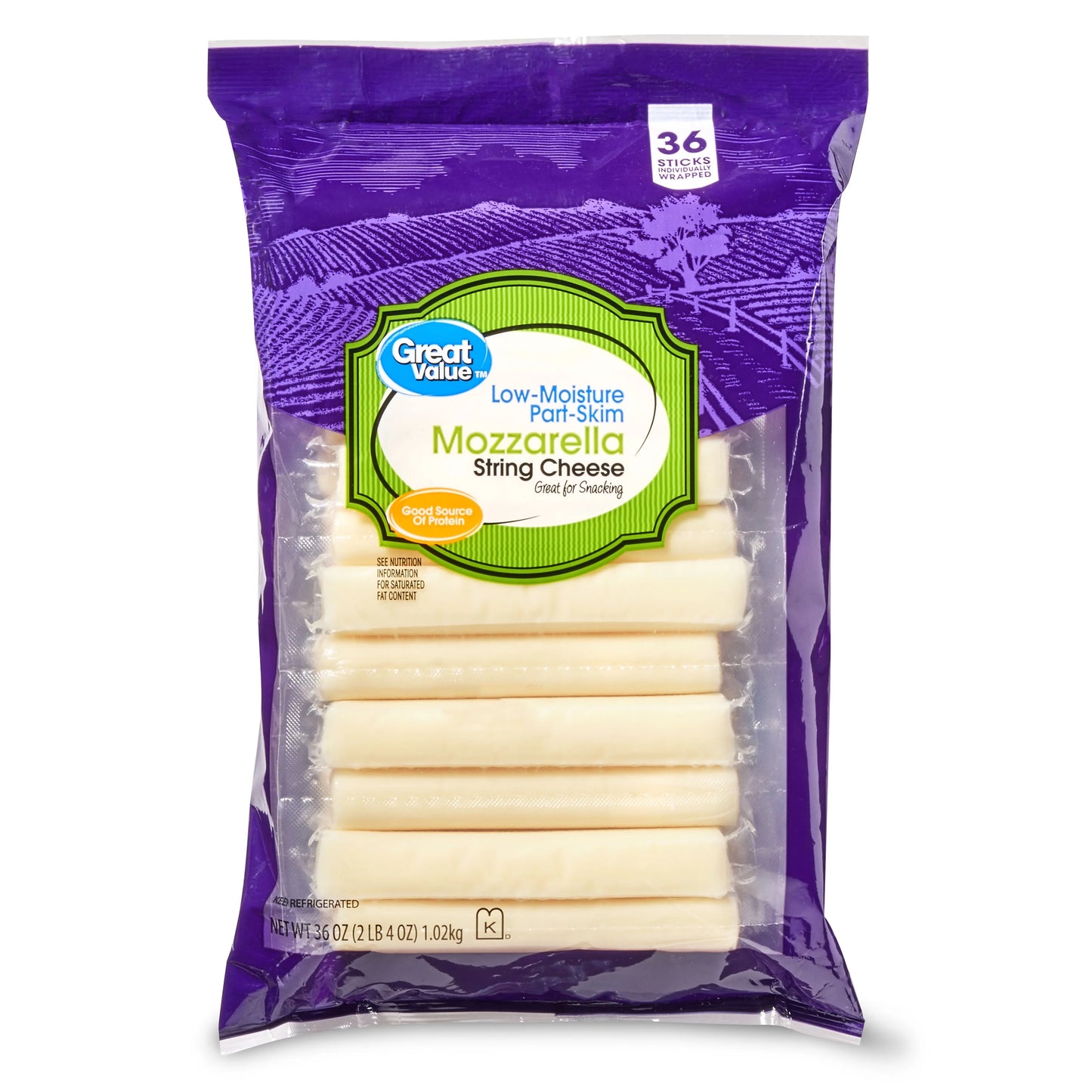 Mozzarella String Cheese (Low-Moisture Part-Skim)