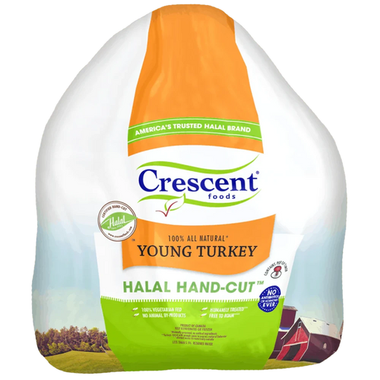 Crescent Hand Cut Zabiha Halal Whole Turkey